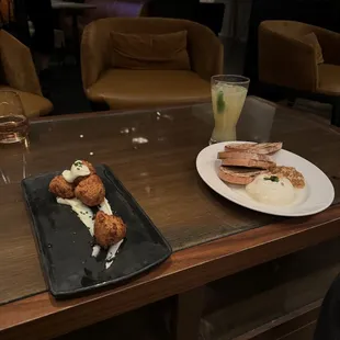 Crab Croquettes and Burrata Cheese