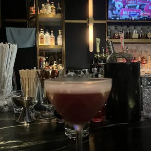 a cocktail in a coupe glass