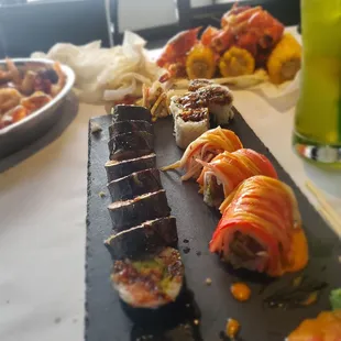 Very WARM sushi that shouldn't be warm we didn't eat.