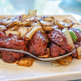 a close up of a plate of food