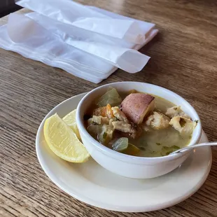 Salty but tasty fish soup