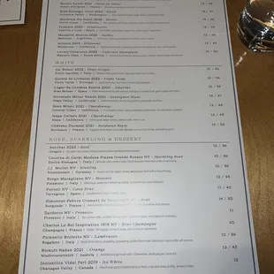 Current wine list-Very approachable!