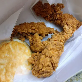 Tenders and biscuit