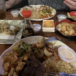 a table full of food