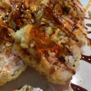 a close up of a plate of food