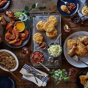 chicken wings and fried chicken, food