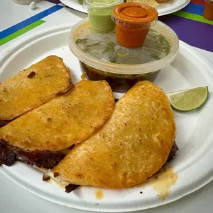 Quesabirria Tacos with Consome