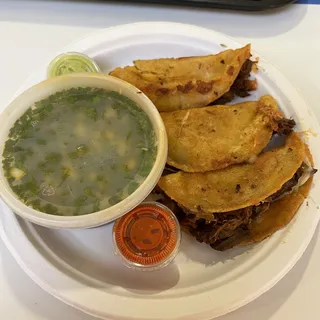 Quesabirria Tacos with Consome