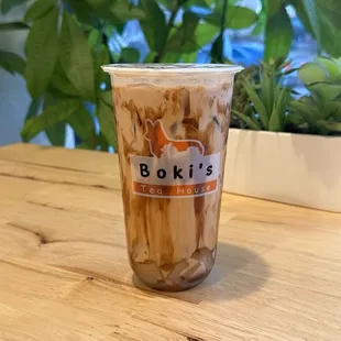 Brown Sugar Boba Milk Tea - Swapped Tapioca for Lychee Jelly