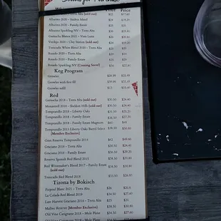 Wine by the bottle