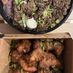Beef Bulgogi Bowl Soy Garlic Fried Chicken (Lg)
