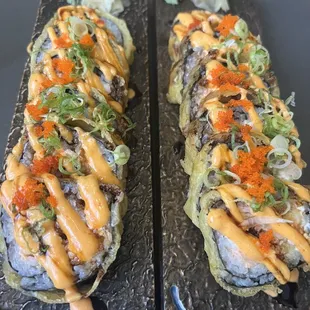 Godzilla Roll (no avocado, add cream cheese)