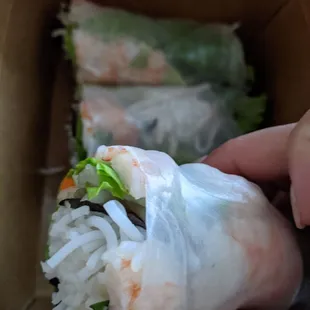 a hand holding a wrap of food