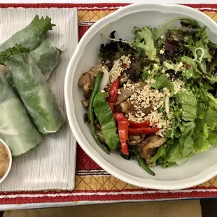 Shrimp fresh rolls and pork bún