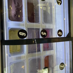 a display of ice creams