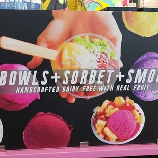 a sign for a smoothie shop