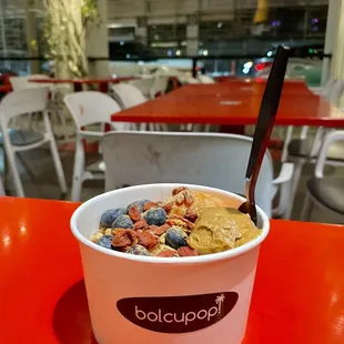 Açaí Bowl Number 7 with Goji Berries, Blueberries. and Ginger Powder