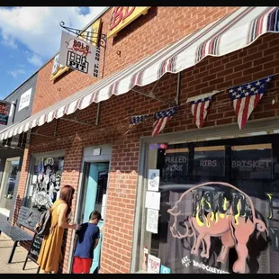 Outside a little hole in the wall I downtown Wylie.  Best BBQ, you won't regret it??