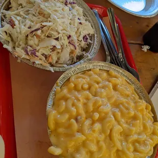 Coleslaw and Mac &amp; Cheese