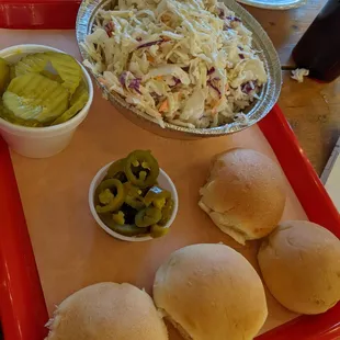Dinner rolls and Coleslaw