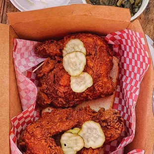 1/2 Bird (Leg Quarter, Breast &amp; Wing) w/ Greens