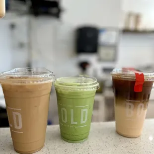 ICED LAVENDER HONEY LATTE, ICED MATCHA LATTE, SHAKEN ESPRESSO