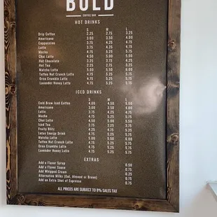 menu