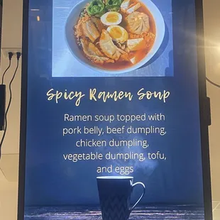 a menu for soup and eggs
