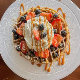 Berry Fruity Protein waffle , Gluten free