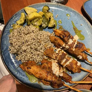 Moroccan Chicken skewer entree