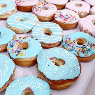 Fresh sour cream cake donuts for baby shower