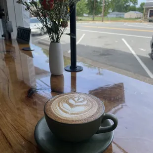 Latté at the window bar!