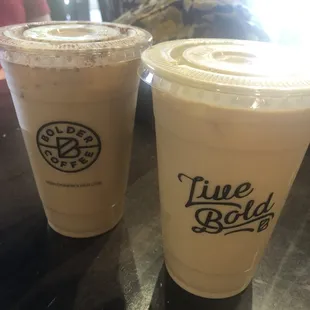 two cups of iced coffee
