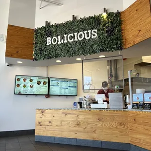 a restaurant counter