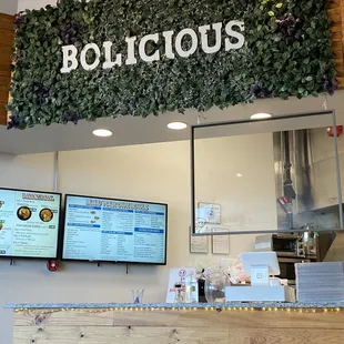 a restaurant counter