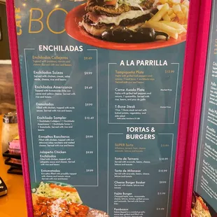 menu and prices