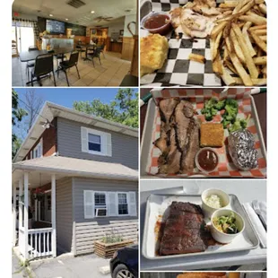 Restaurant and samples of dinners