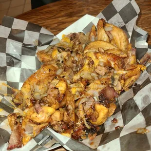 Side winder fries with brisket