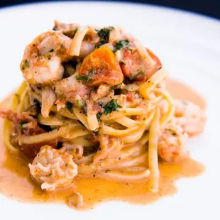Lobster pasta with hand made  linguini