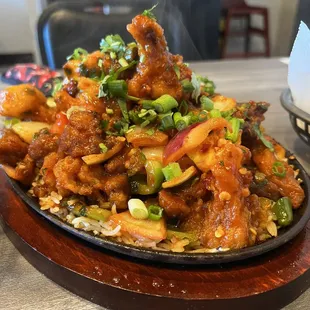 a plate of food on a table