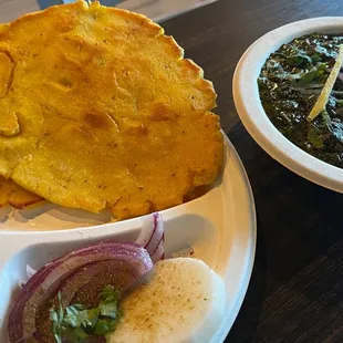 Makki Roti with Sarson Saag