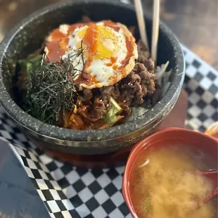 Stonebowl Bibimbap and Miso Soup
