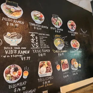 menu, ramen and noodles