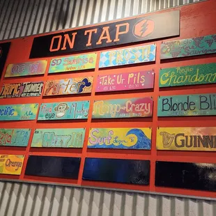 Beers on tap