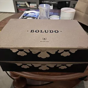 a box on a chair