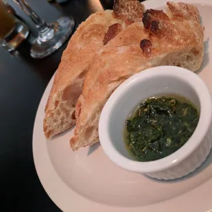 bread with awesome pesto