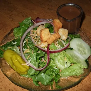 House salad that comes with the dinner entree