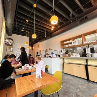 Dining room seating. There&apos;s also a bar/covered outdoor seating, and another side of the restaurant takes to-go orders.