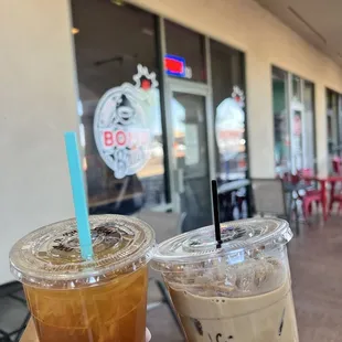 two cups of iced coffee