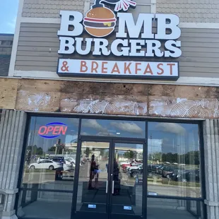 the front of the building